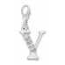 Handmade Personalised Letter Y Clip On Charm with Rhinestones
